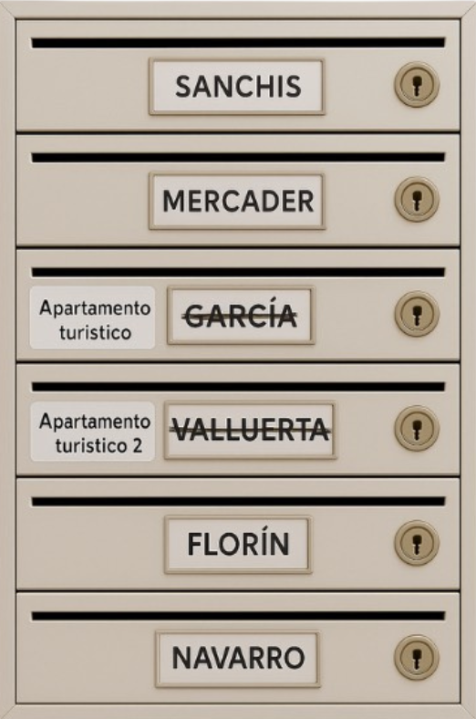 Cartel de la campaña: impedir la turistificación en la comunidad de propietarios